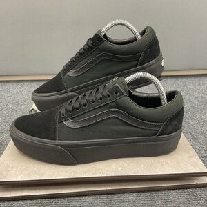 Vans Old Skool Low Blackout Platform Sneakers Mens 7.5 Womens 9